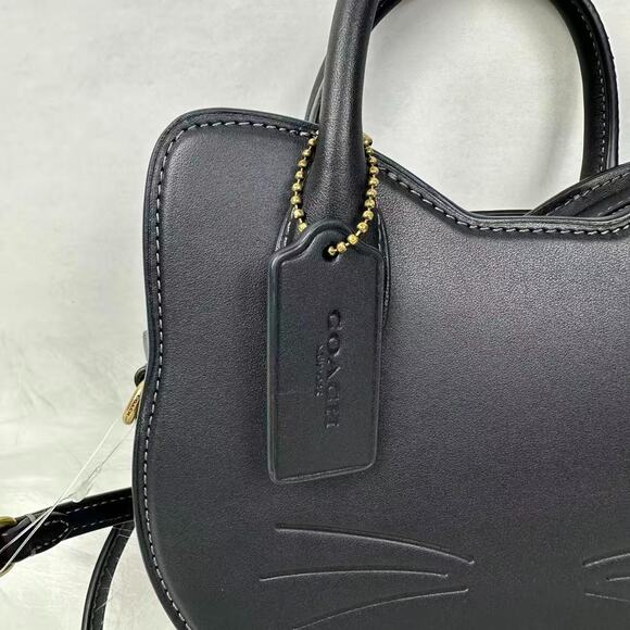Coach Halloween Cat Crossbody Handbag Black Leather Bag CW615 2025 NWT - Picture 4 of 9